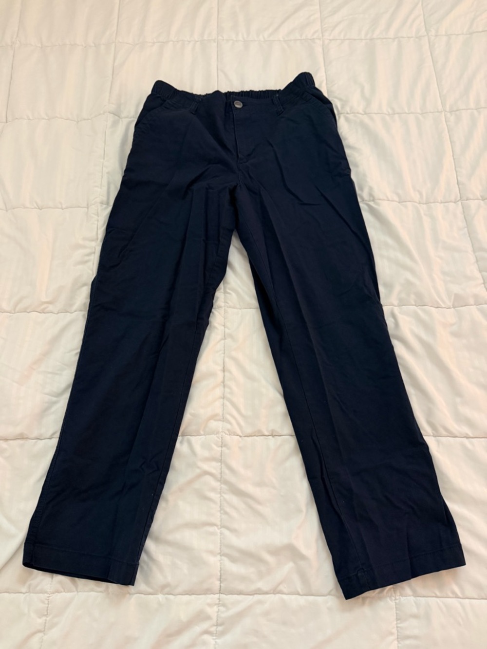 Women's Navy Blue Straight-Leg Pants